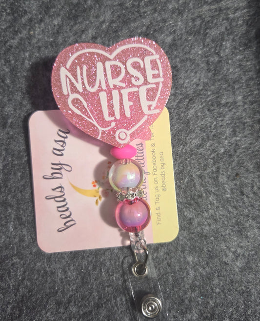 beaded badge reel